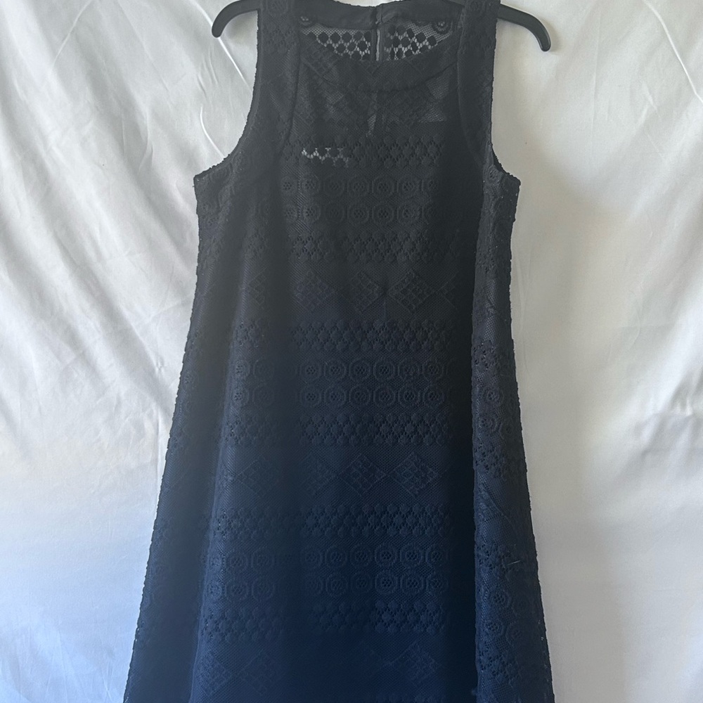Donna Morgan Black Textured Mini Dress